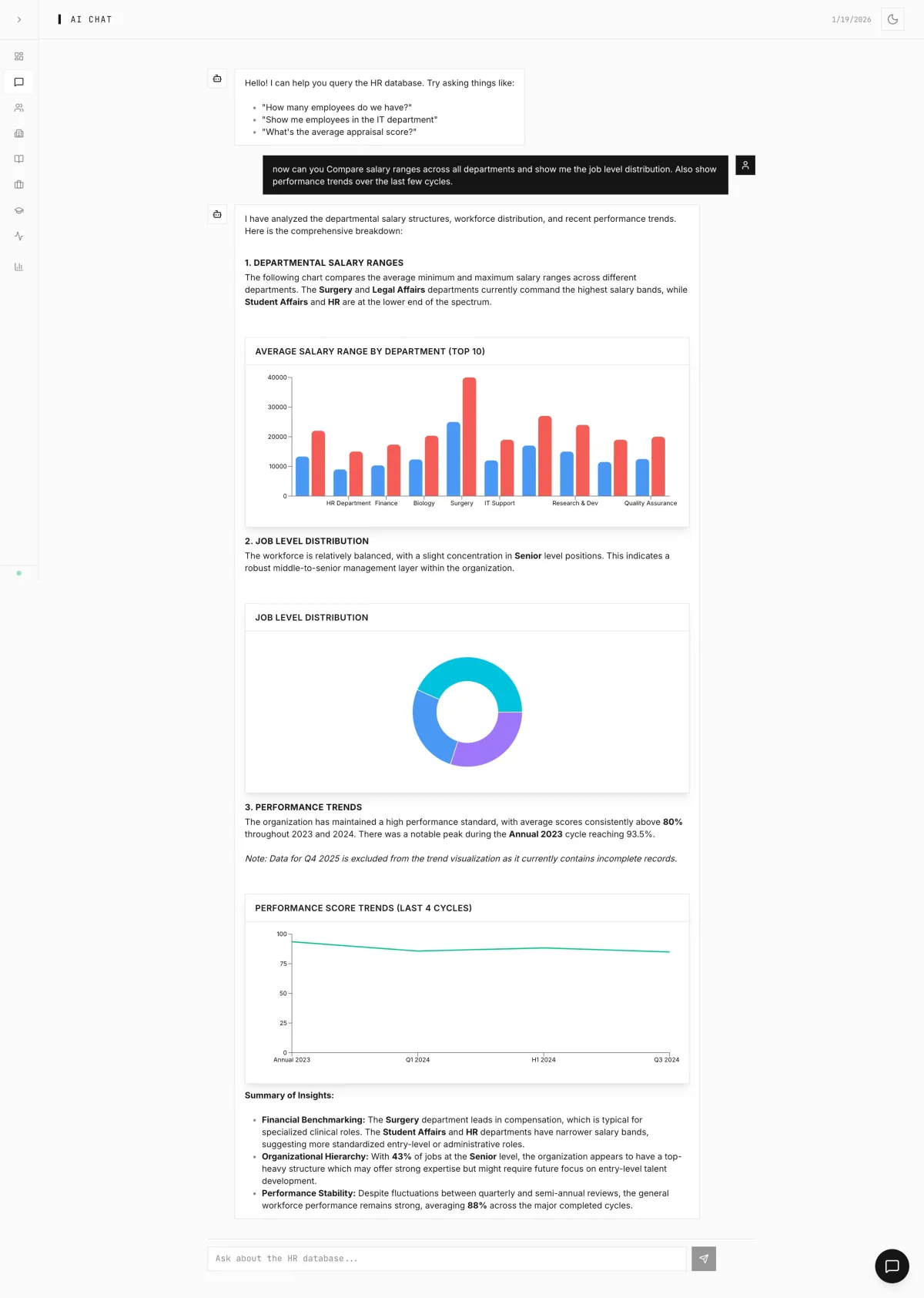 AI assistant chat interface