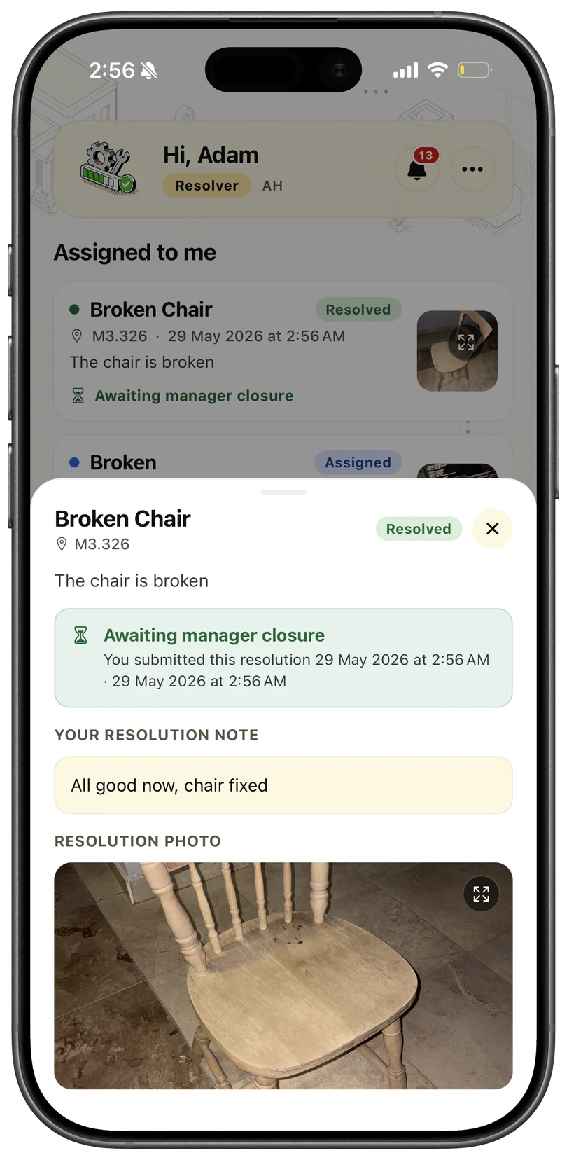 Resolved ticket waiting for manager closure